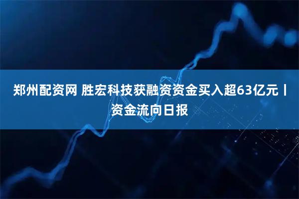 郑州配资网 胜宏科技获融资资金买入超63亿元丨资金流向日报